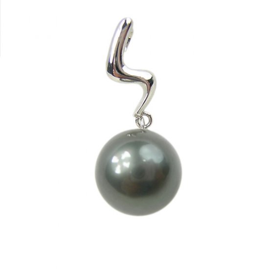 14K Platinum Tahitian 11-12mm Tahitian South Sea Pearl Pendants SPWB-301112026