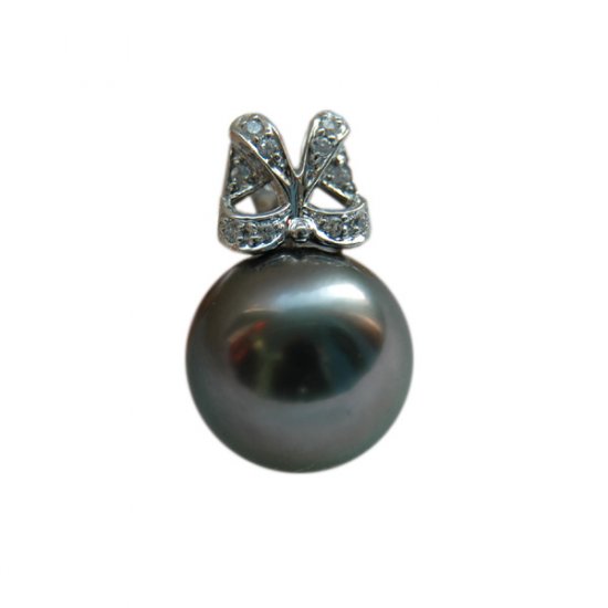 14K Platinum 11-12mm Tahitian South Sea Pearl Pendants SPWB-301112027