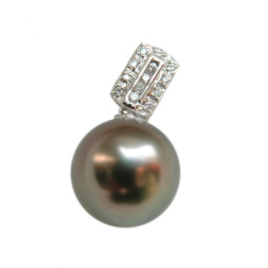 14K Platinum 11-12mm Tahitian South Sea Pearl Pendants SPWB-301213005