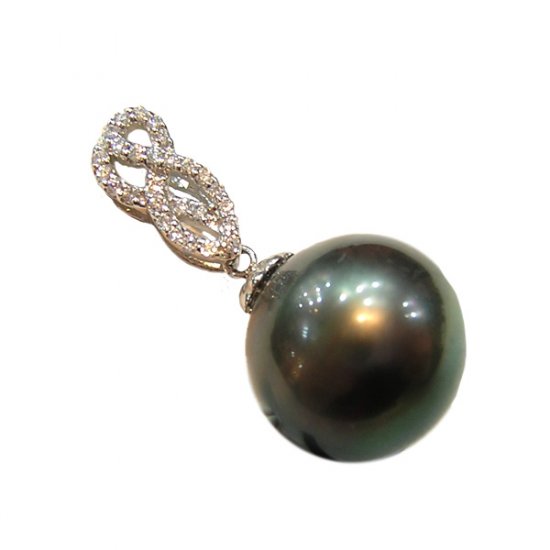 14K Platinum 12-13mm Tahitian South Sea Pearl Pendants SPWB-301213036