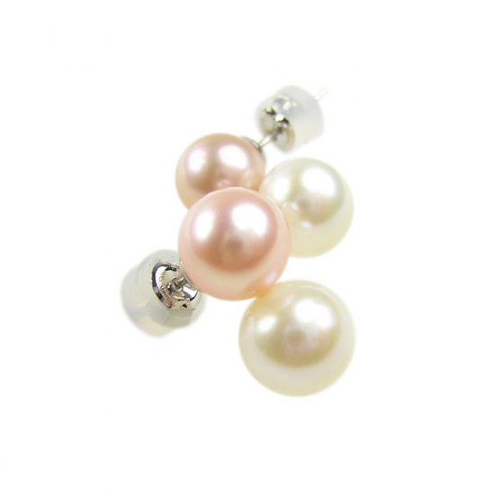 14K Gold 8-9mm Round Freshwater Pearl Earrings FEWPW-300809003