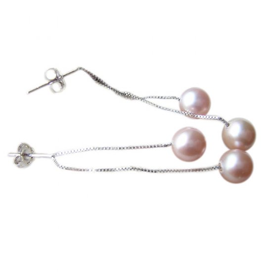 14K Gold 6-7mm Round Freshwater Pearl 14K Gold Earrings FEWPU-300607006