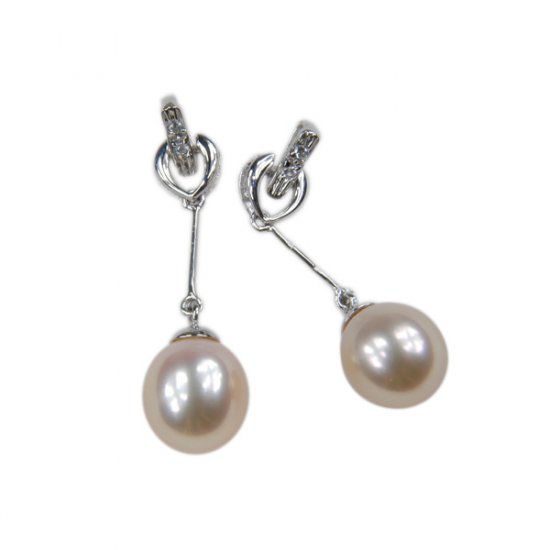 14K Gold 7-8mm Round Freshwater Pearl Earrings FEWP-300708018