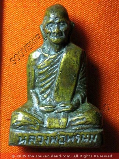 M491-VINTAGE REAL THAI BUDDHA AMULET STATUE LP PROM OLD