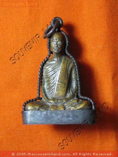 0312-THAI BUDDHIST AMULET FIGURE LP DERM ANCIENT REAL