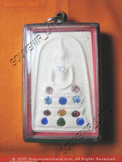 0942-THAI BUDDHA AMULET SOMDEJ GEMS CRYSTAL WAT RAKANG