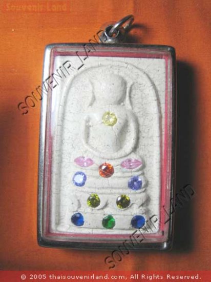 0941-THAI BUDDHA AMULET SOMDEJ GEMS CRYSTAL WAT RAKANG