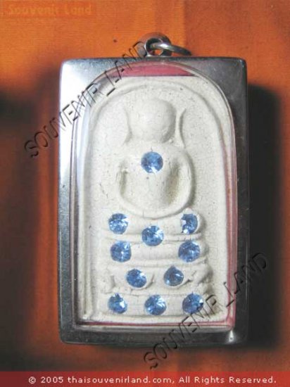 0938-THAI BUDDHA AMULET SOMDEJ GEMS CRYSTAL WAT RAKANG