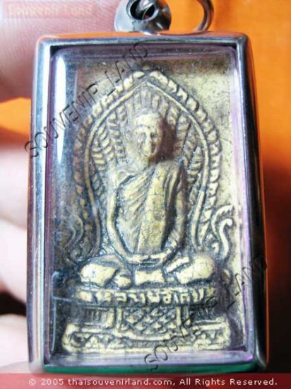 0845-VINTAGE OLD THAI BUDDHA AMULET SOMDEJ MONK LP DERM