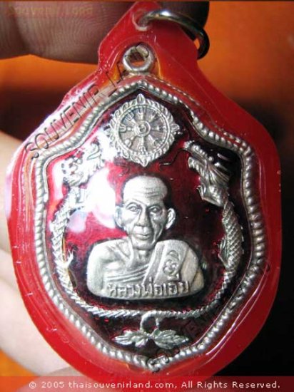 0821-THAI BUDDHA AMULET PENDENT WATERPROOF LP EAR RED