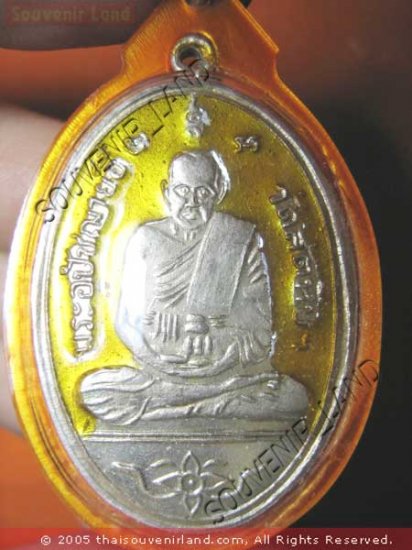 0818-THAI BUDDHA AMULET PENDENT WATERPROOF LP EAA YELOW