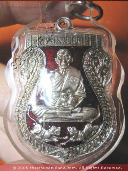 0813-THAI BUDDHA AMULET WATERPROOF LP PERN 2 TIGER RED