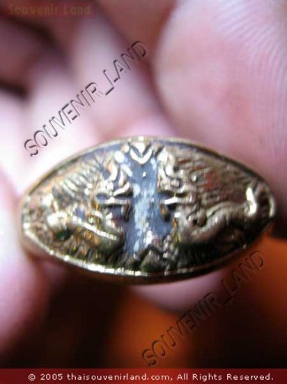 0801-RARE THAI BUDDHA AMULET RING KUBA KRITSANA NAGA 2H