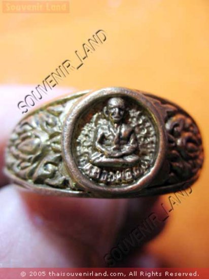 0796-VINTAGE OLD RARE THAI BUDDHA AMULET RING LP NGERN