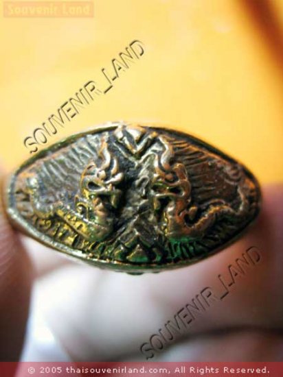 0795-RARE THAI BUDDHA AMULET RING KUBA KRITSANA NAGA 2H