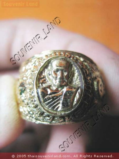 0794-VINTAGE OLD RARE THAI BUDDHA AMULET RING LP TUAD