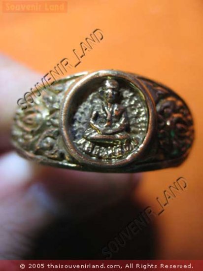 0789-VINTAGE OLD RARE THAI BUDDHA AMULET RING LP NGERN