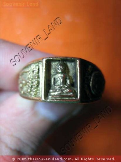 0787-VINTAGE OLD RARE THAI BUDDHA AMULET RING LP NGERN