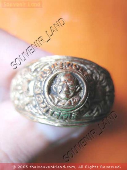 0784-VINTAGE OLD RARE THAI BUDDHA AMULET RING LP NGERN