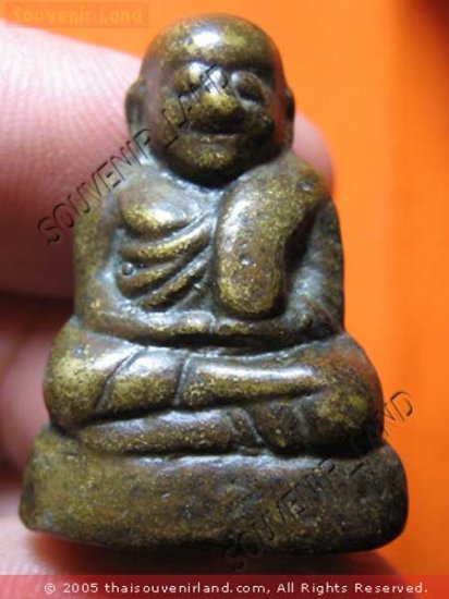 0561-OLD THAI BUDDHIST AMULET FIGURE MONK LP NGERN 1985