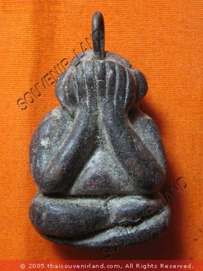 0537-THAI BUDDHIST AMULET CLOSE EYE PHA-PIT-TAH LP DUM