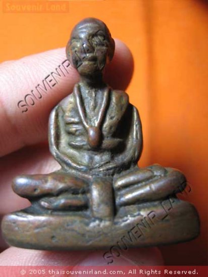 0516-THAI BUDDHIST AMULET FIGURE LP TIM STATUE REAL