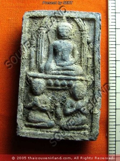 M346-MONK BUDDHA AMULET THAI CHARM TABLET SOMDEJ PI-LAN
