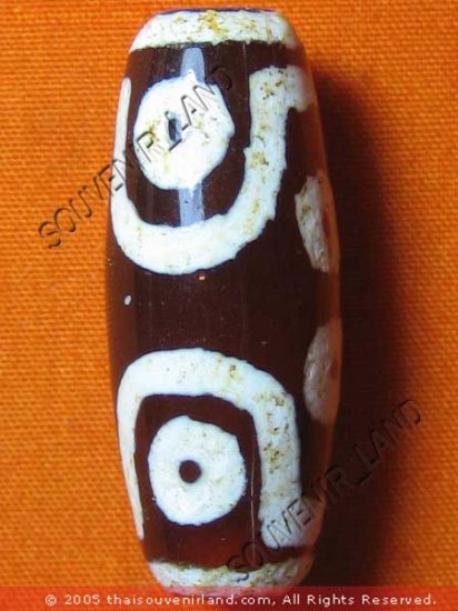 0238-NATURAL TIBETAN AGATE DZI BEAD AMULET MAGIC THAI