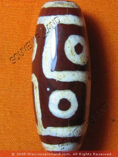 0237-NATURAL TIBETAN AGATE DZI BEAD AMULET MAGIC THAI