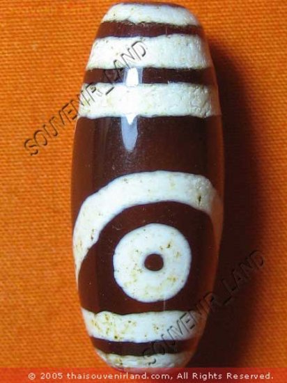 0235-NATURAL TIBETAN AGATE DZI BEAD AMULET MAGIC THAI