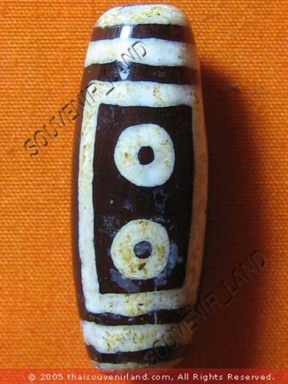 0233-NATURAL TIBETAN AGATE DZI BEAD AMULET MAGIC THAI
