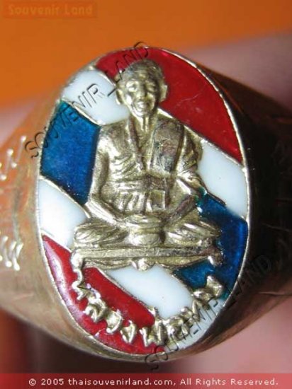 0384-OLD THAI BUDDHA RING AMULET LP TOB WAT CHON-DAN