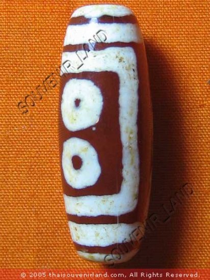 0232-NATURAL TIBETAN AGATE DZI BEAD AMULET MAGIC THAI