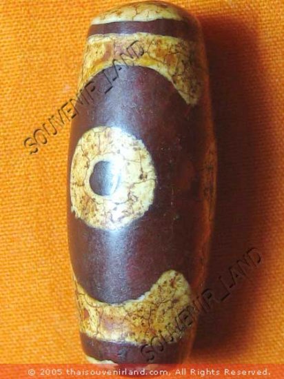 0229-NATURAL TIBETAN AGATE DZI BEAD AMULET MAGIC THAI M