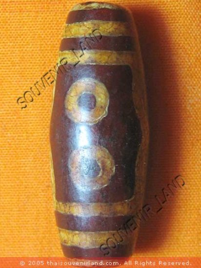 0227-NATURAL TIBETAN AGATE DZI BEAD AMULET MAGIC THAI M