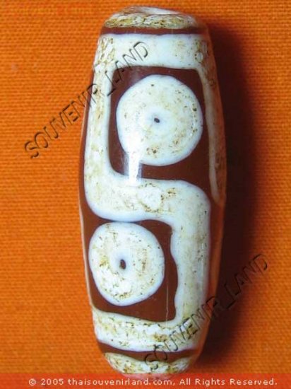 0226-NATURAL TIBETAN AGATE DZI BEAD AMULET MAGIC THAI