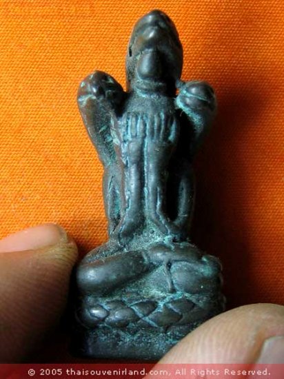 M204-THAI VINTAGE MONK CHARM BUDDHA AMULET NAGA PROTECT