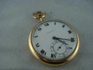 Hamilton 17 Jewel Gold Toned Pocket Watch 1836650