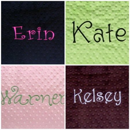 Monogrammed Personalized Standard Minky Pillowcase