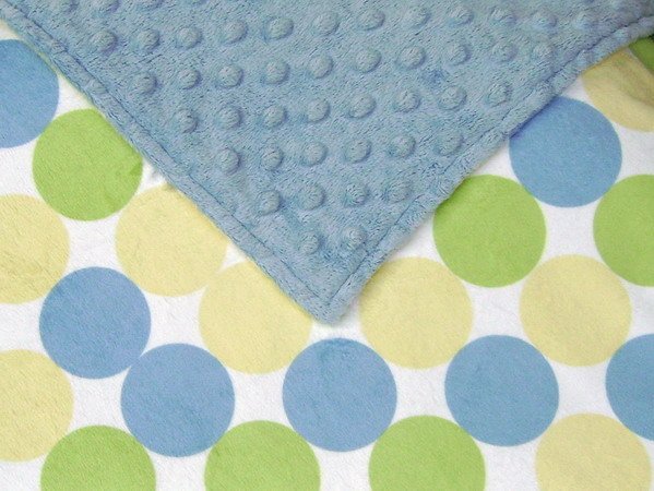 Custom-made OH SO SOFT Jumbo Dot Minky Toddler Blanket