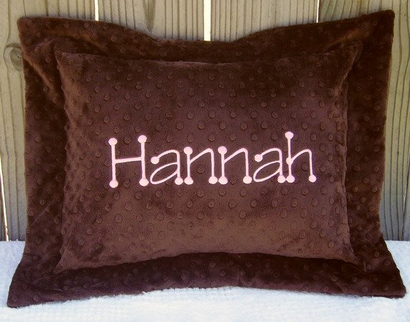 Personalized Monogrammed Minky Baby/Toddler/Travel Pillow Sham and Pillow with Flange YOU DESIGN
