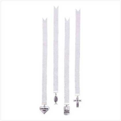Bible Bookmarks with Silver-Plated Symbol (4 Pack)
