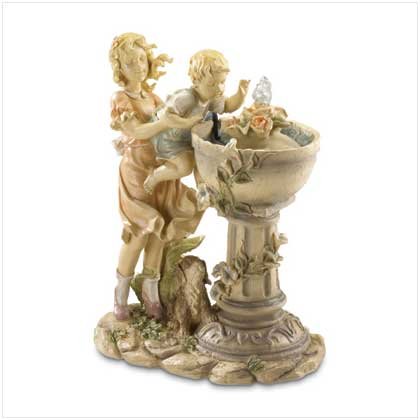 Sister and Brother Tabletop Fountain