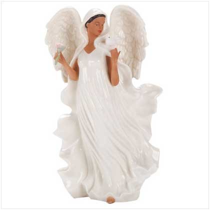 Porcelain Angel Holding a Dove