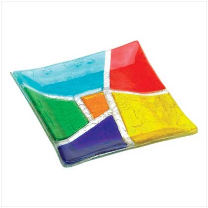 Kaleidoscope Art Glass Plate