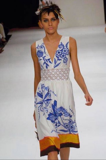CHLOE Graphic Print Silk Dress