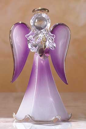 GLASS ANGEL ORNAMENT -FEBRUARY