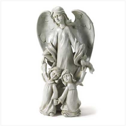 Angel with 2 Kids Statue