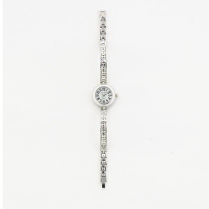 Silver Clear Crystal Link Watch