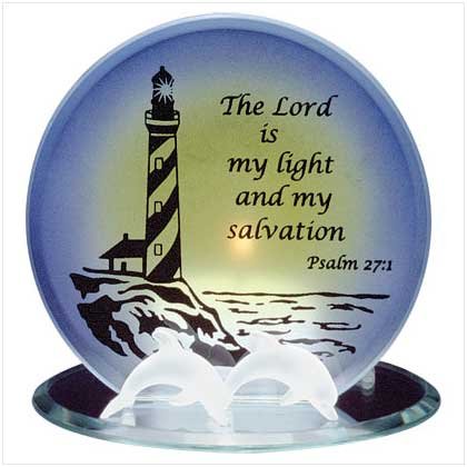 Glass Lighthouse Candleholder